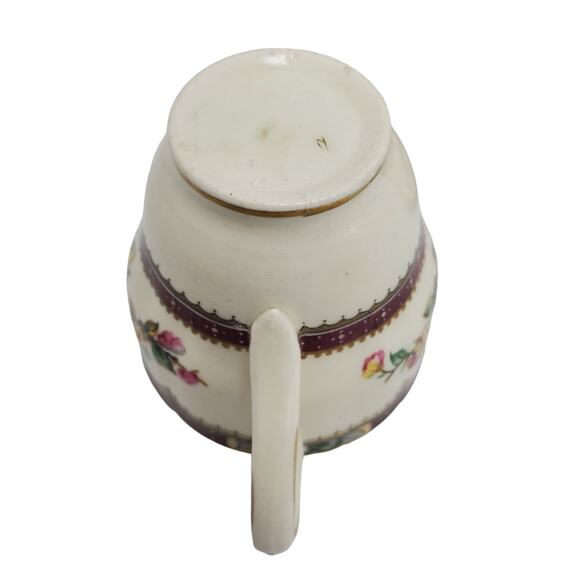 Grindley Demitasse Cup Saucer English China Vintage Floral Pink Red Pattern - Picture 7 of 14